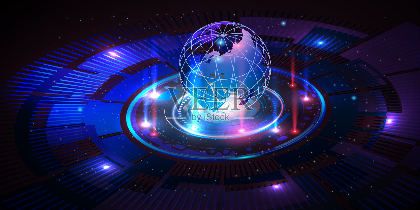 未来抽象世界矢量背景插画图片素材