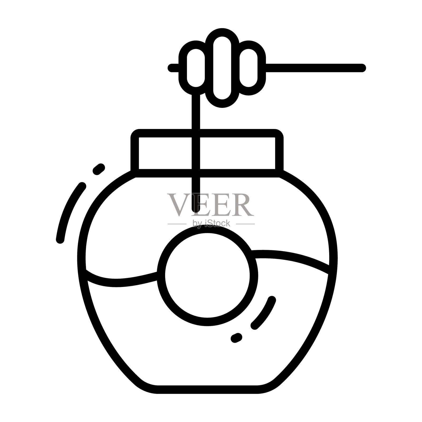 白色背景上一个美丽的蜂蜜罐图标插画图片素材