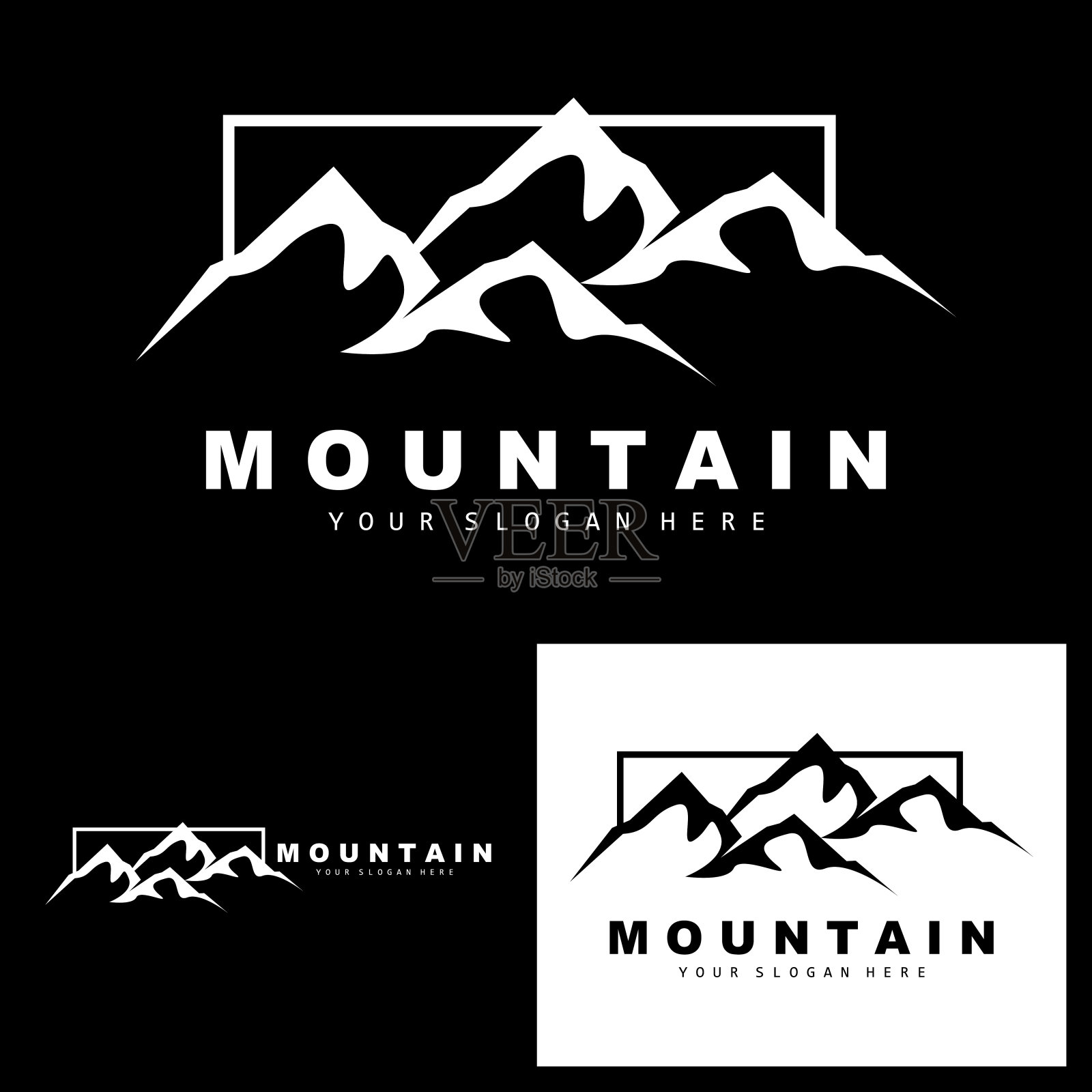 山标志设计，矢量的地方，为自然爱好者远足插画图片素材