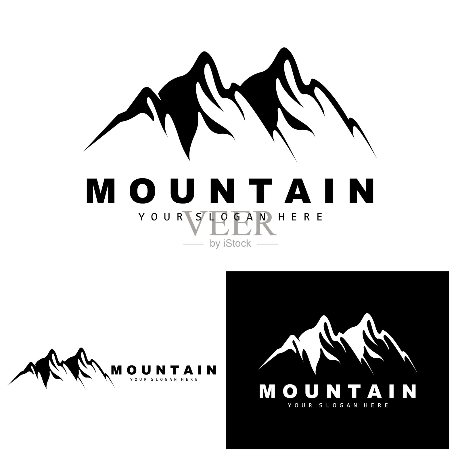 山标志设计，矢量的地方，为自然爱好者远足插画图片素材