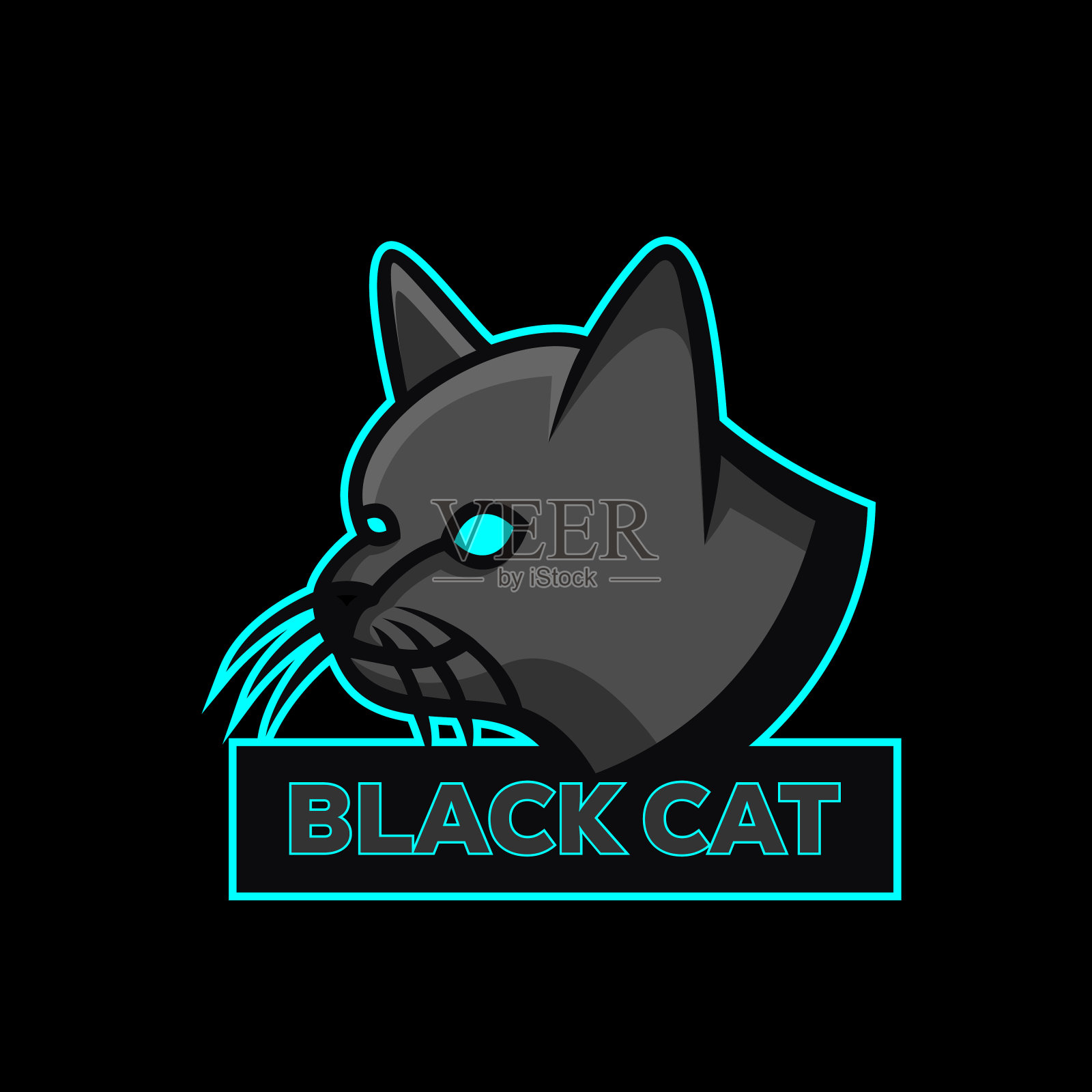 黑猫电竞设计模板插画图片素材