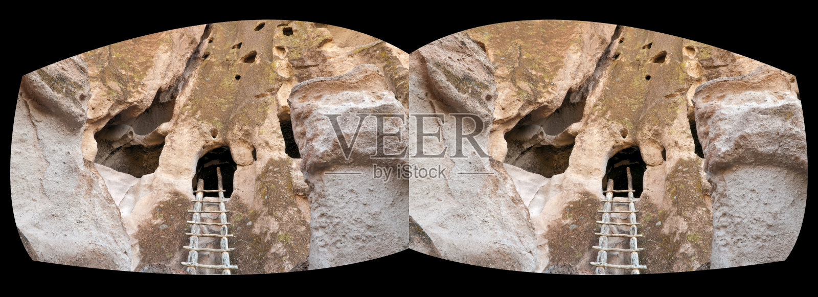 古班德利埃土著窑洞立体VR照片摄影图片