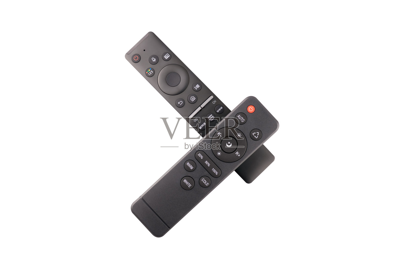 遥控器隔离在白色背景上。照片摄影图片