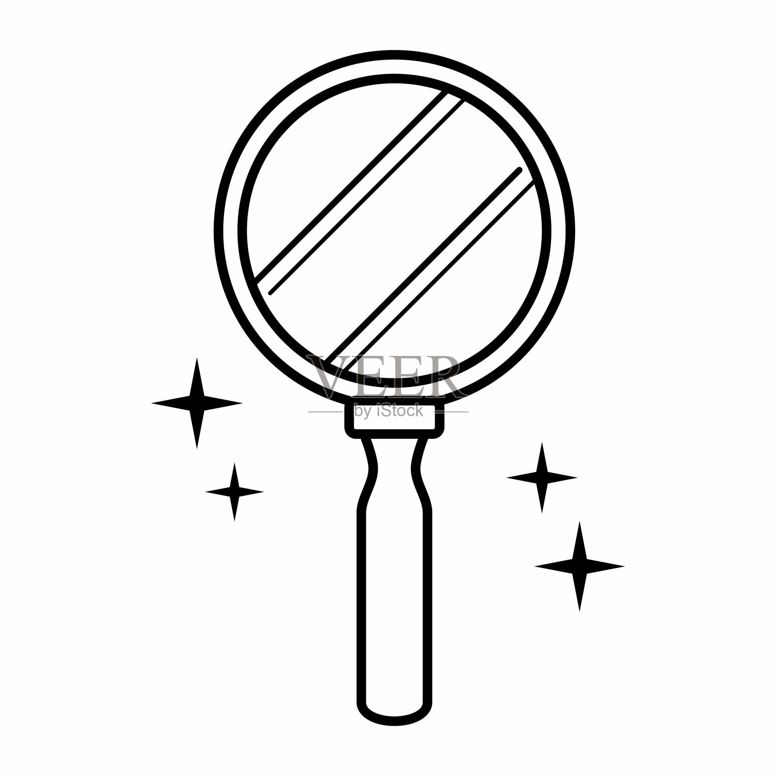 手镜轮廓图标矢量插图插画图片素材