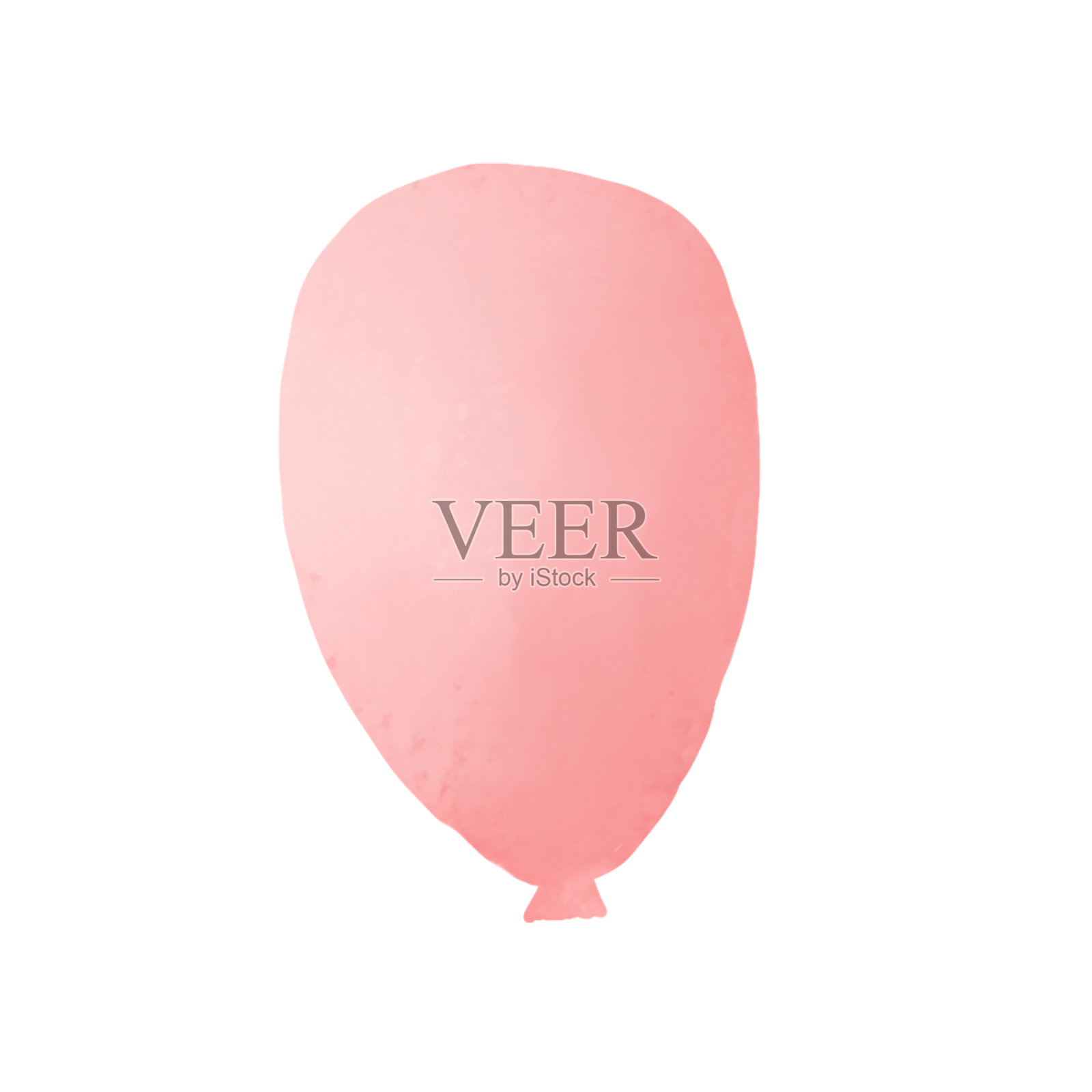 粉红色气球插图水彩风格插画图片素材