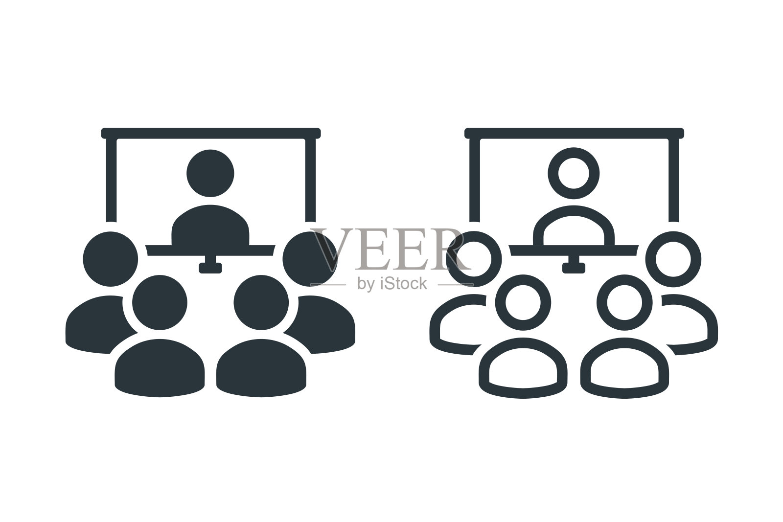 视频会议图标。说明向量插画图片素材