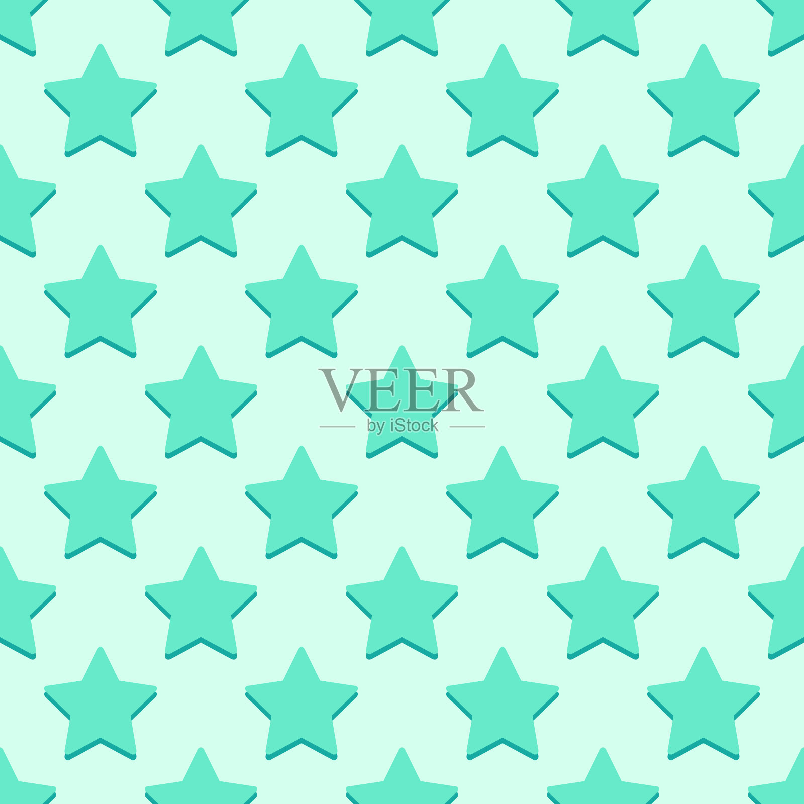 生动的无缝重复图案的浅绿色星星壁纸，纺织品，织物和其他表面插画图片素材