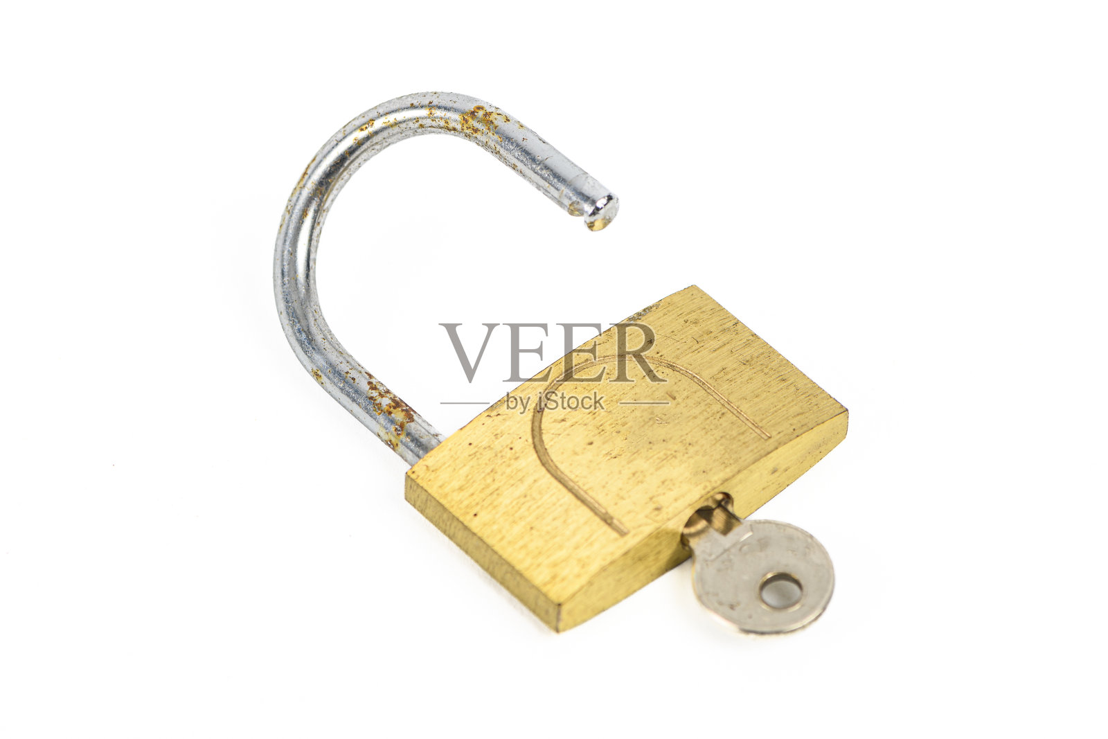 挂锁工作室在白色背景上拍摄照片摄影图片