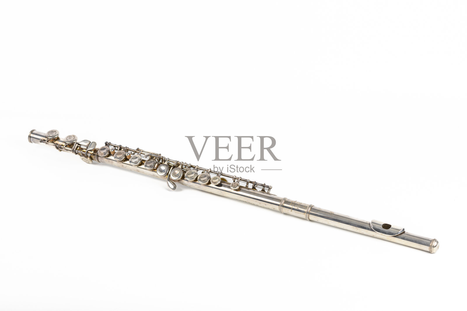 长笛乐器工作室拍摄孤立的白色背景照片摄影图片