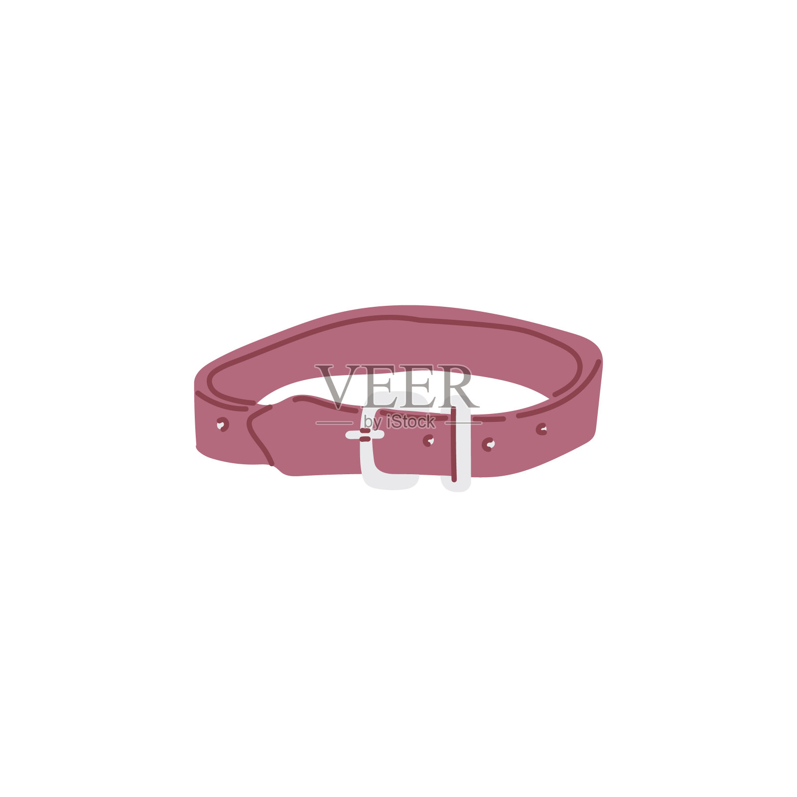 猫狗领带扣，手绘平面矢量插图，白色背景隔离。插画图片素材