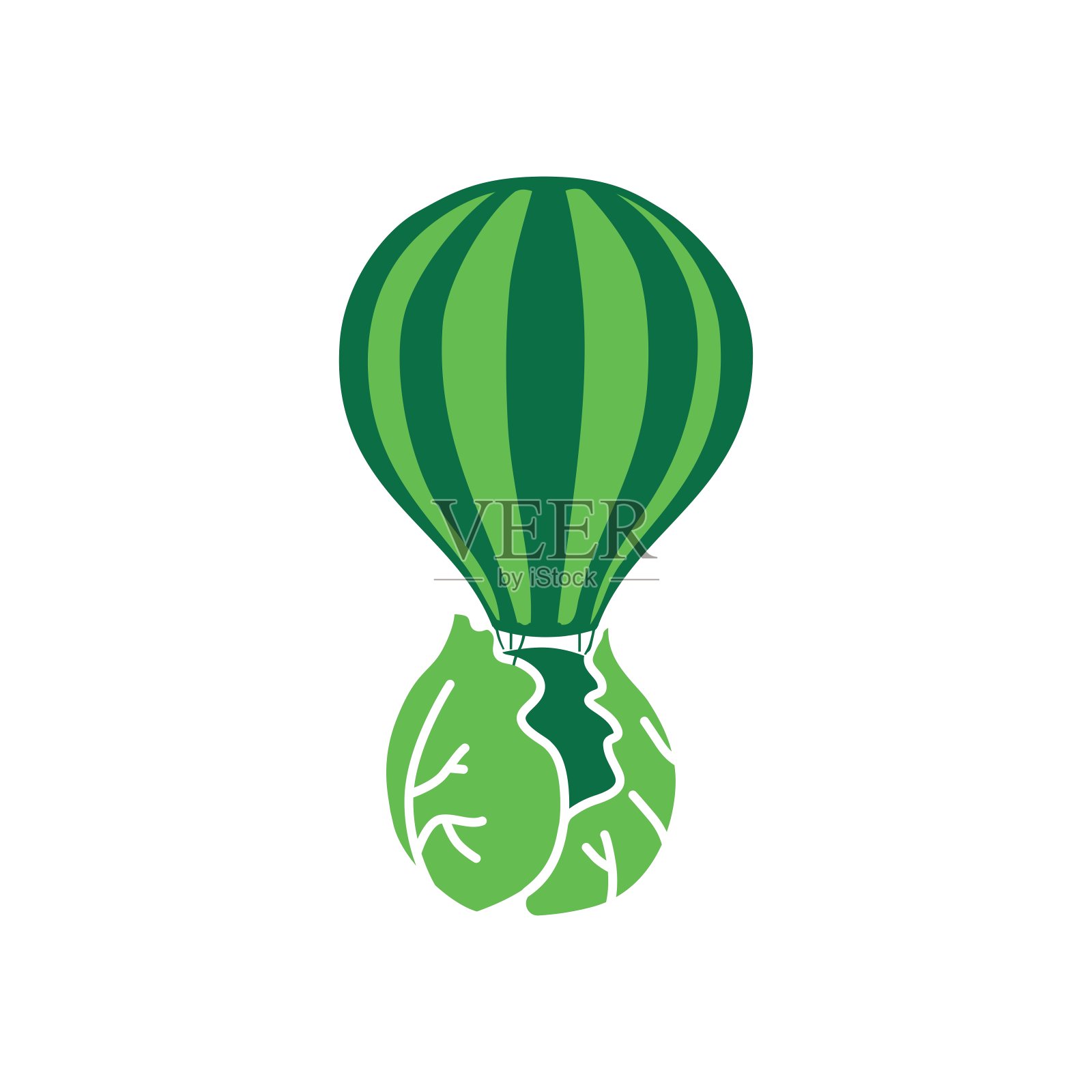 蔬菜气球食品素食餐厅标志插画图片素材