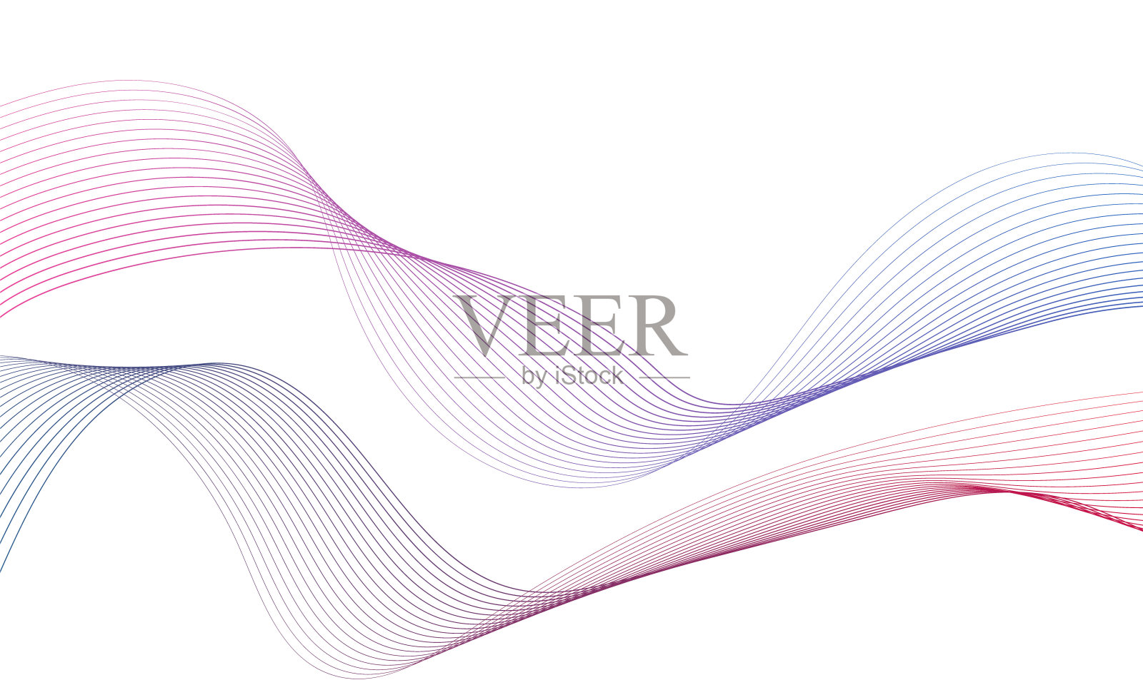 抽象的彩色波浪元素进行设计。数字频率轨道均衡器。程式化的线条艺术背景。矢量插图。使用混合工具创建波浪线。弯曲的波浪线条，光滑的条纹插画图片素材