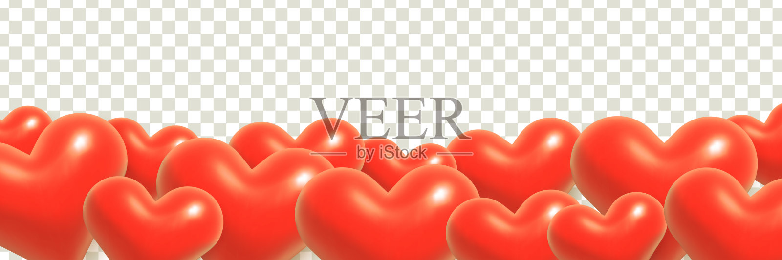 情人节红色心形边框矢量素材插画图片素材