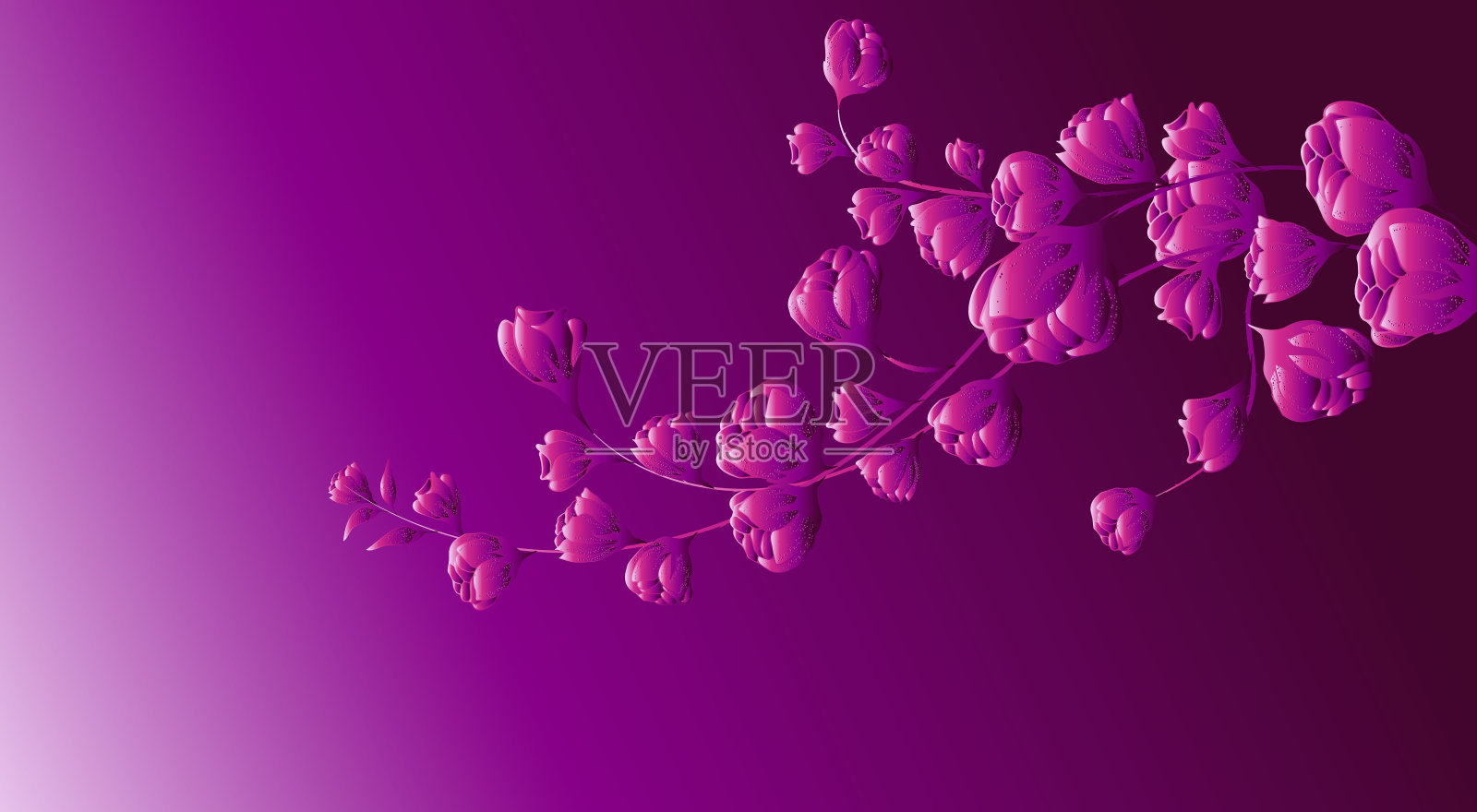 花的背景。美丽的枝头花蕾，手绘。为背景，邀请模板，明信片，网络，美丽的问候插画图片素材