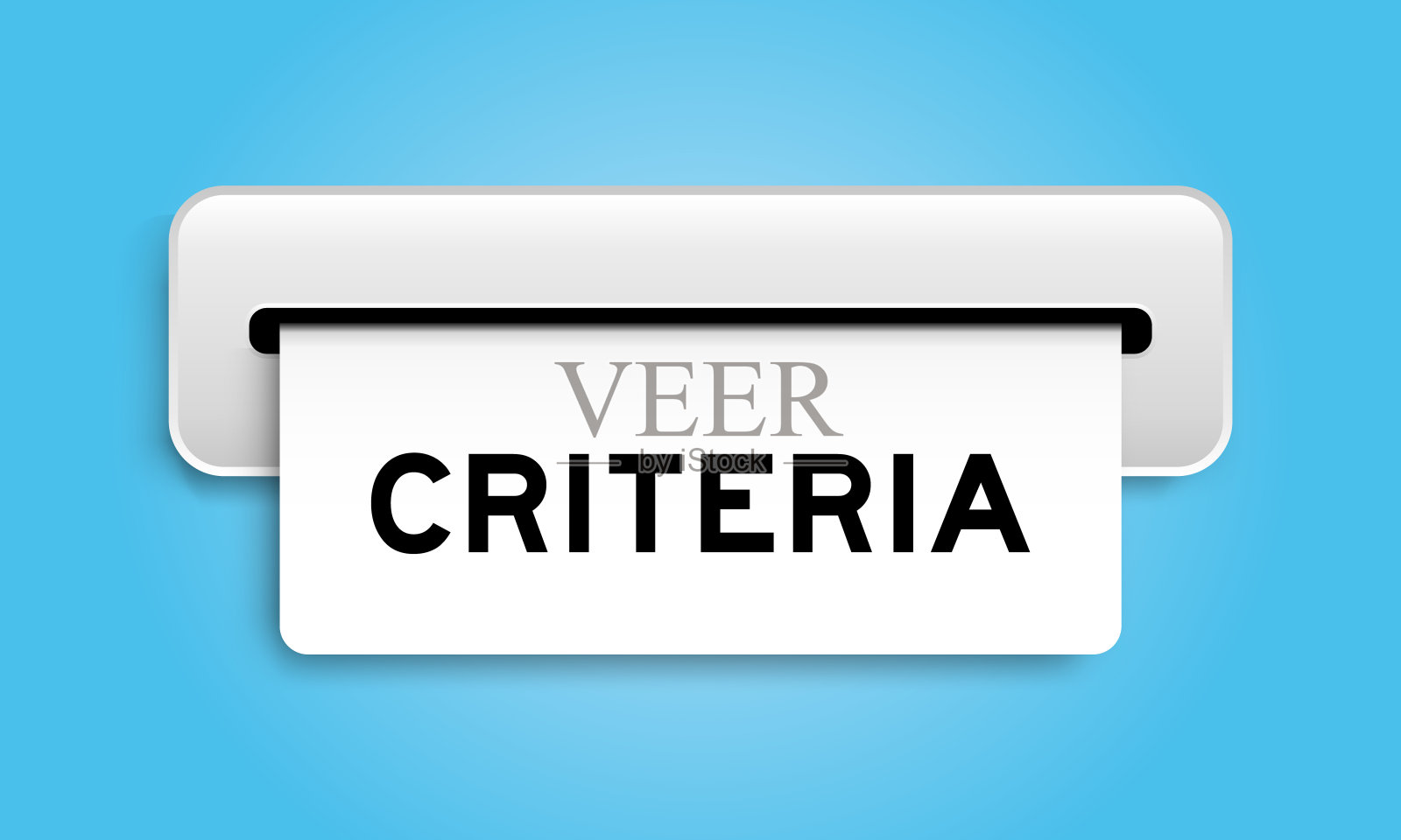 白色优惠券横幅与字标准从机器上的蓝色背景插画图片素材