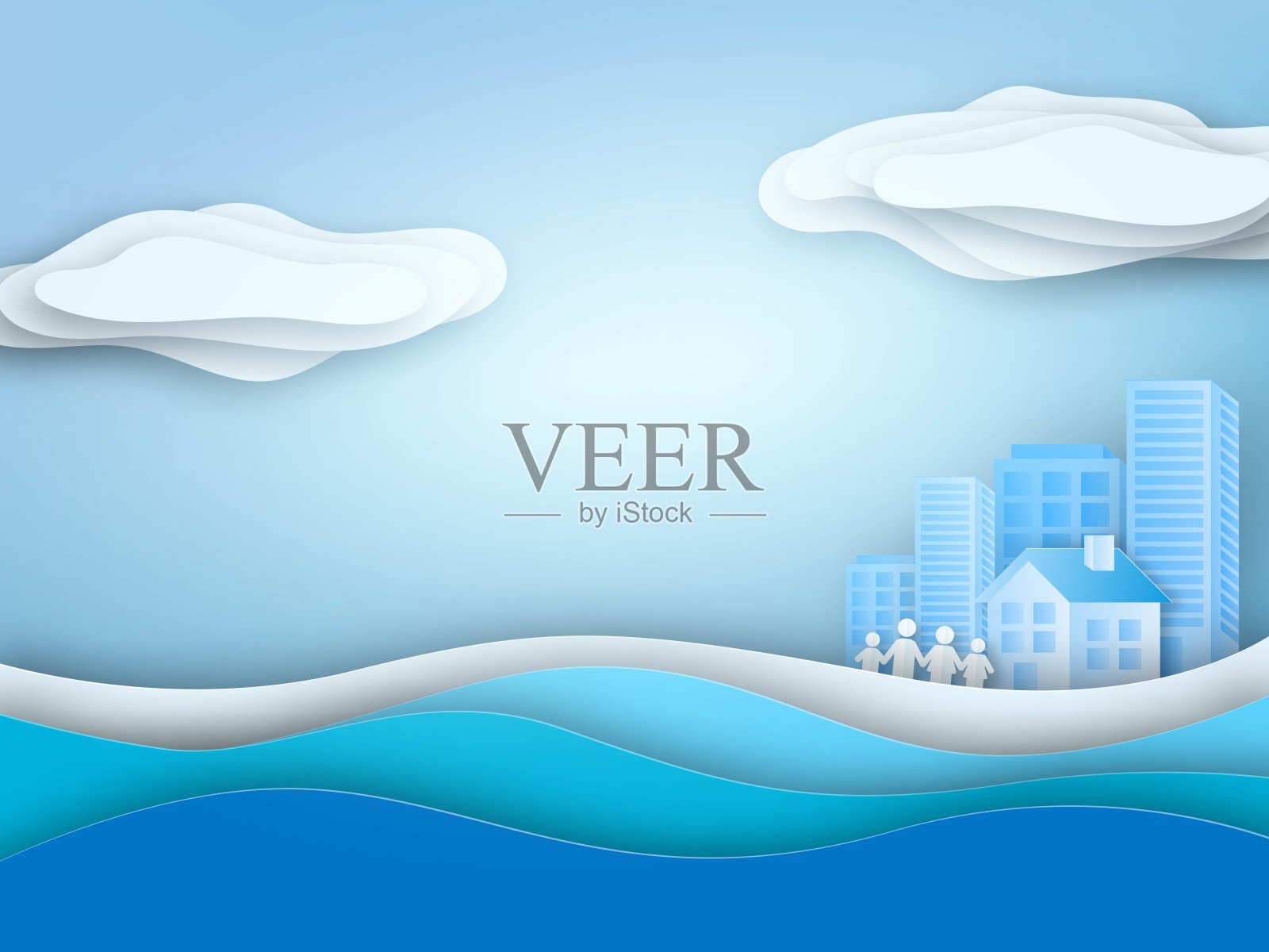 世界水日概念、生态、环境和地球日概念插画图片素材