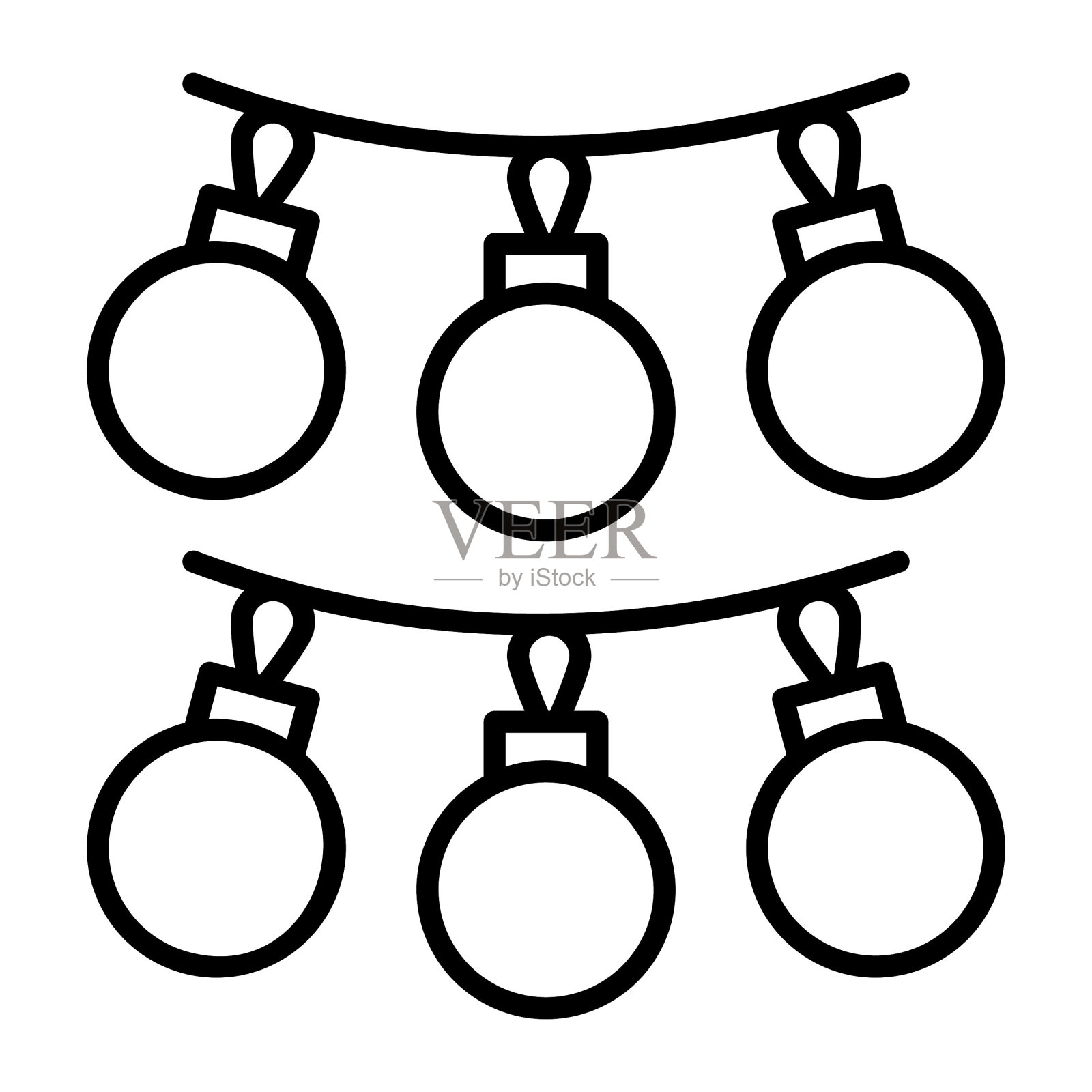装饰灯的符号图标孤立在白色背景插画图片素材
