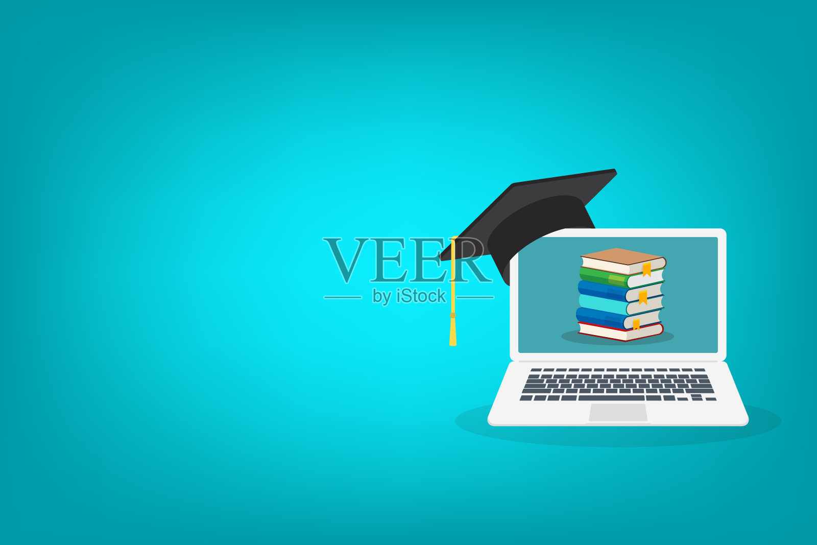 在线学习。网络研讨会概念，商业在线培训，计算机教育或电子学习概念，视频教程说明。插画图片素材