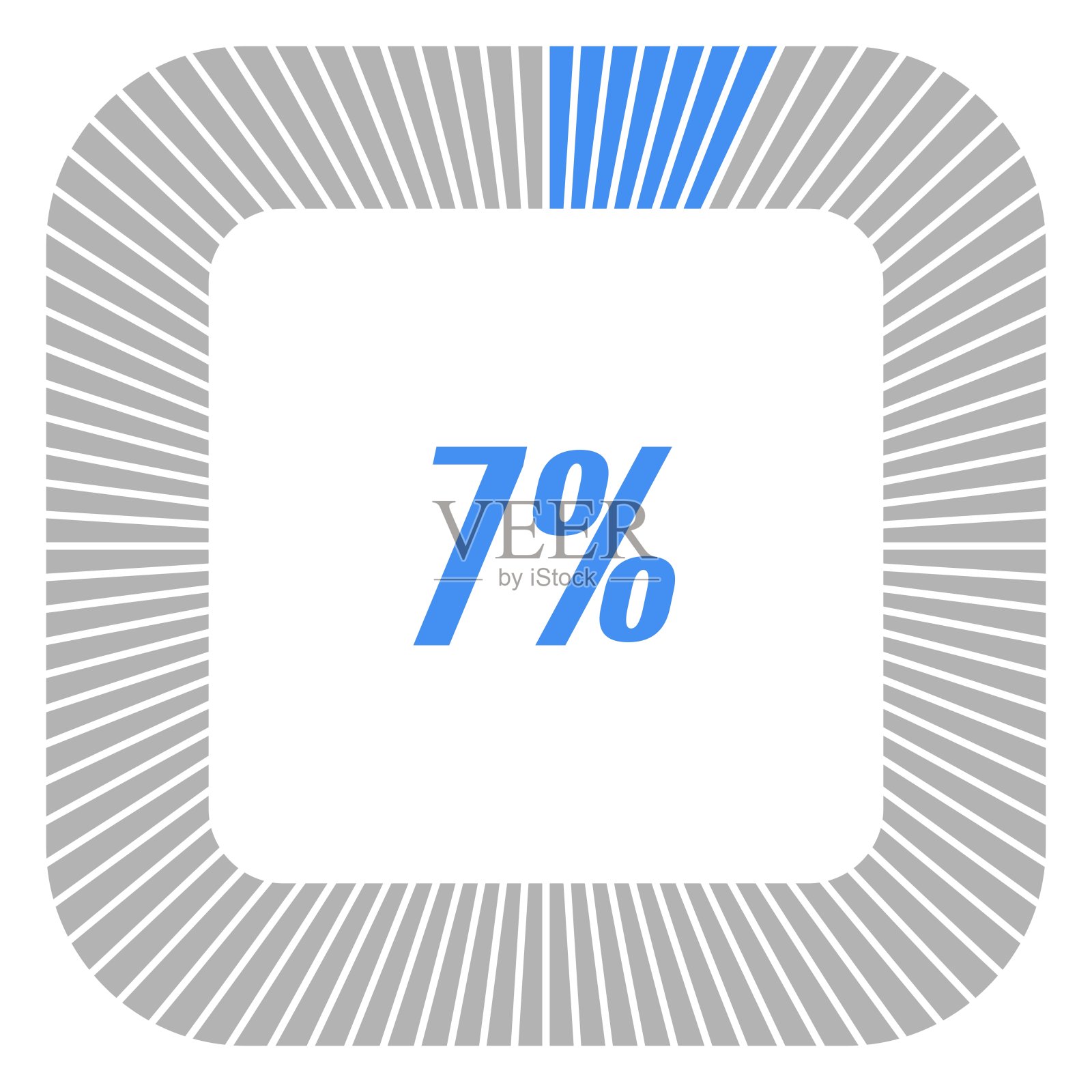 7%方形百分比图用于信息图、文件或报告。向量。设计元素图片