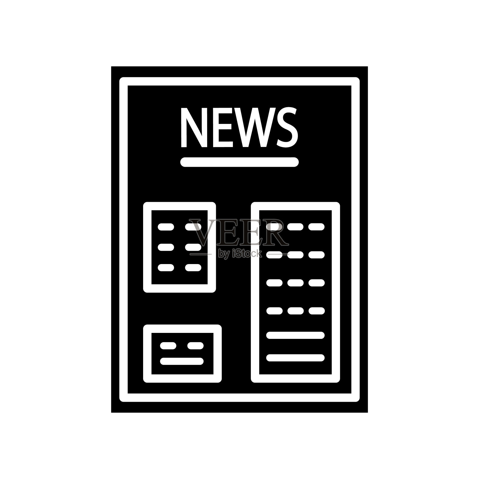 新闻纸图标设计，扁平化风格新潮收藏插画图片素材