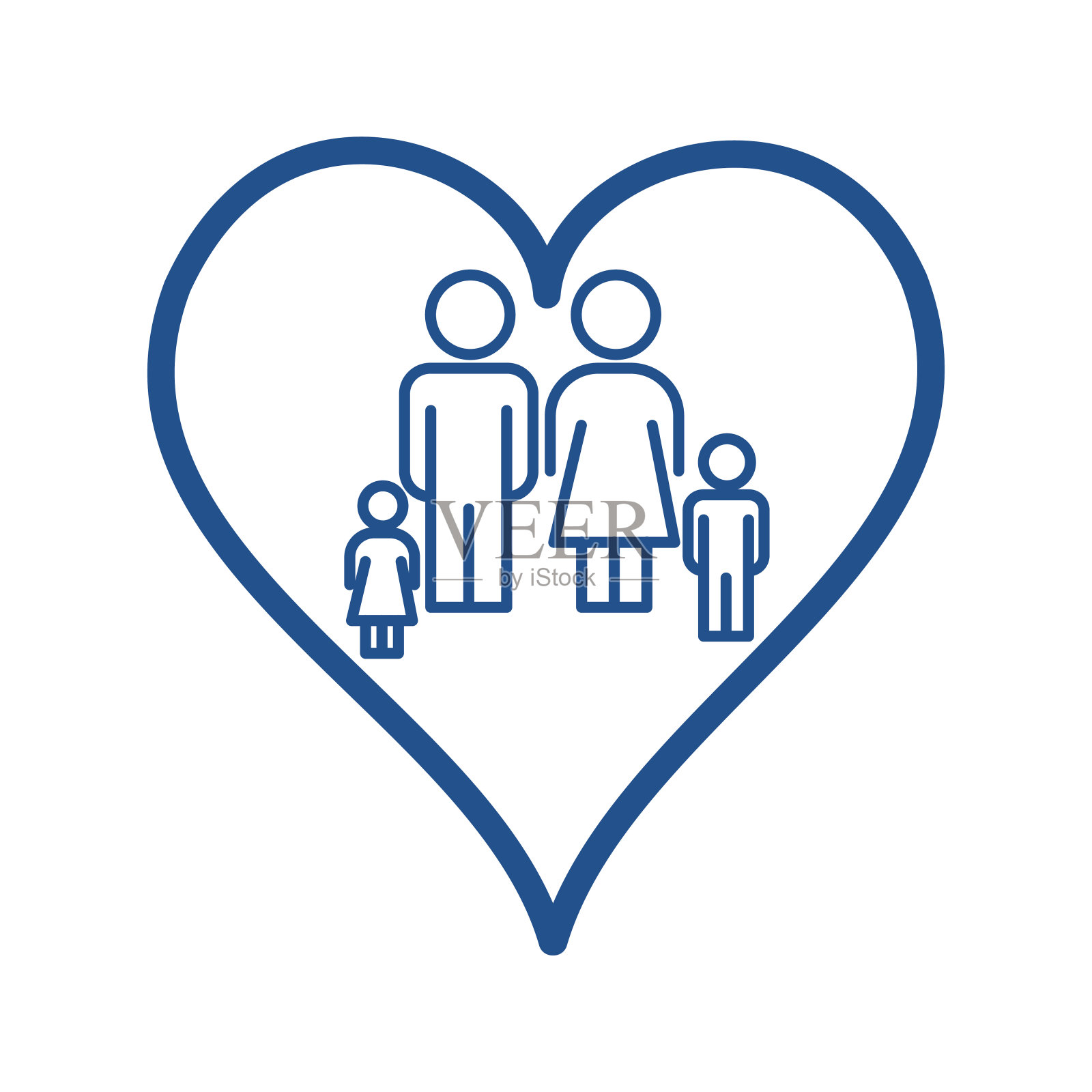 喜爱家庭图标设计，扁平化风格新潮收藏插画图片素材