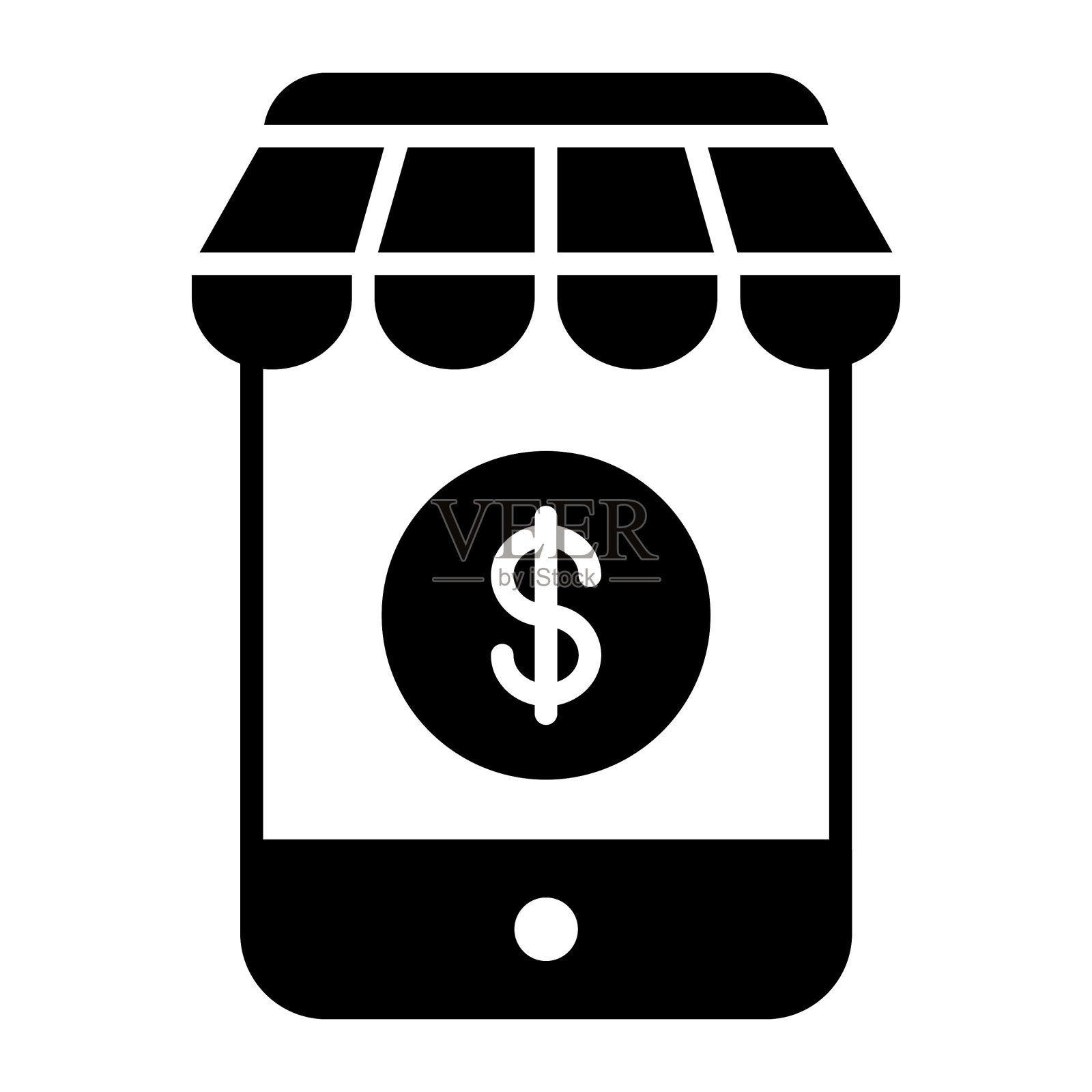 网上购物矢量图标的潮流风格插画图片素材