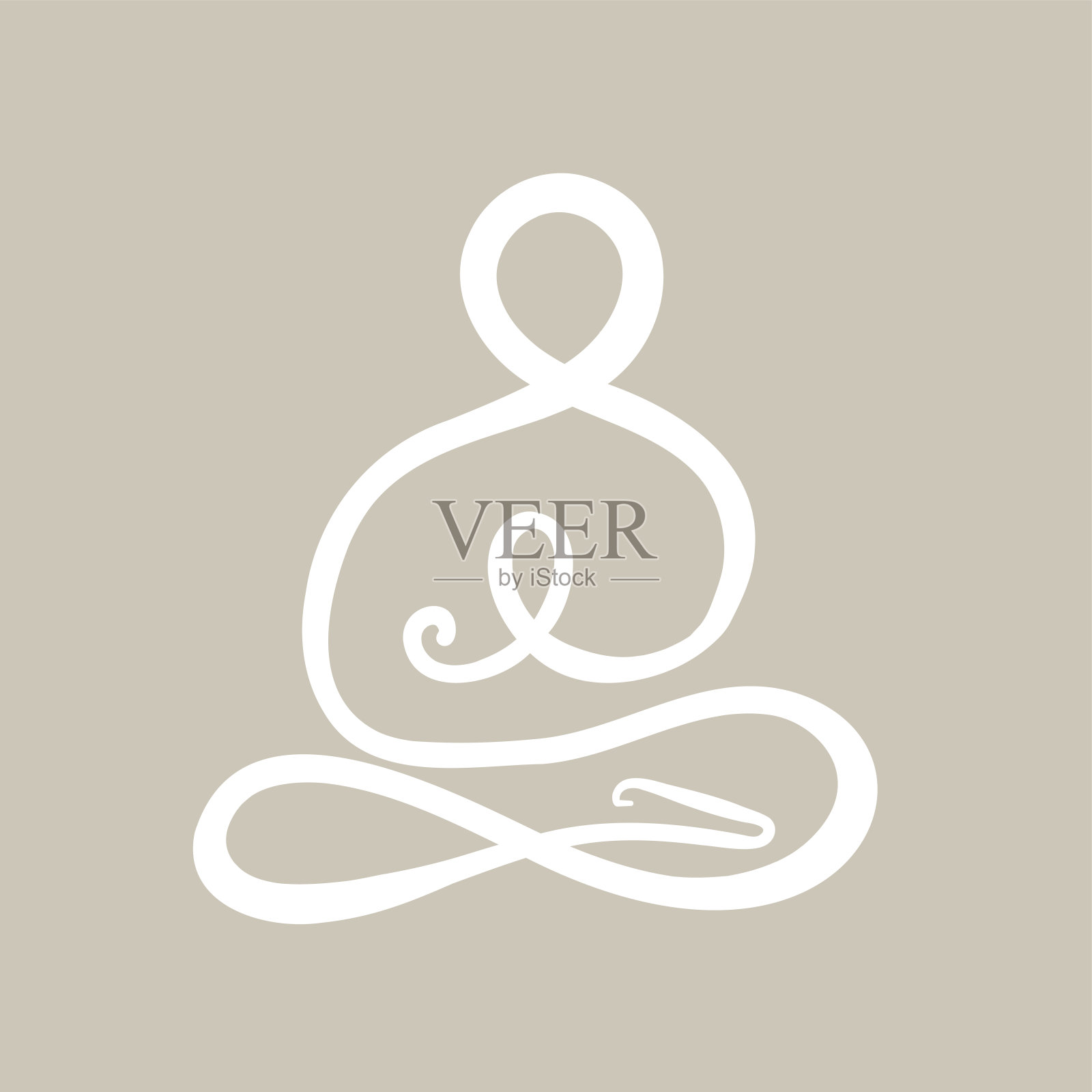 美丽简单的冥想符号，图标线艺术矢量插图插画图片素材