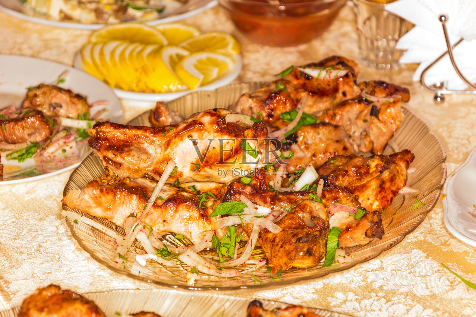 烤肉串，串肉，烧烤照片摄影图片