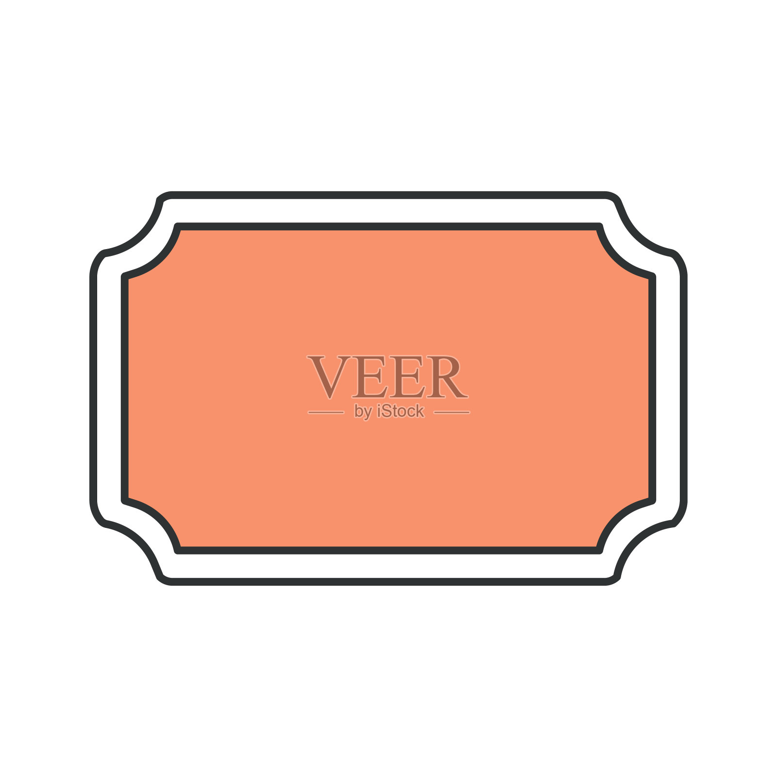 标签形状图标。装饰框。图标素材