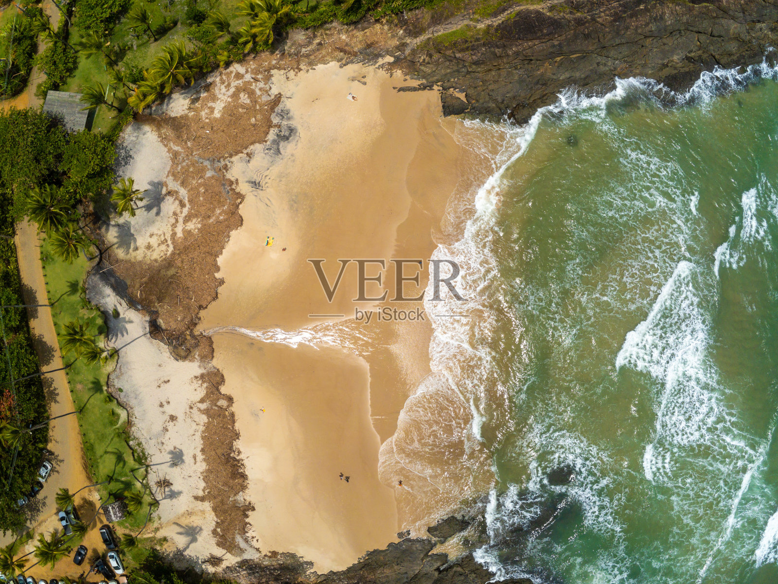 普拉亚达科斯塔海滩鸟瞰图照片摄影图片