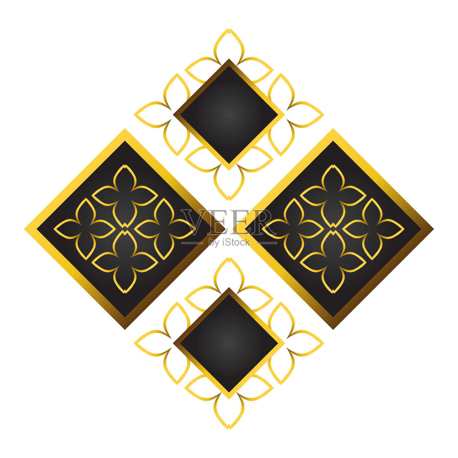 金色花卉装饰插图设计元素插画图片素材