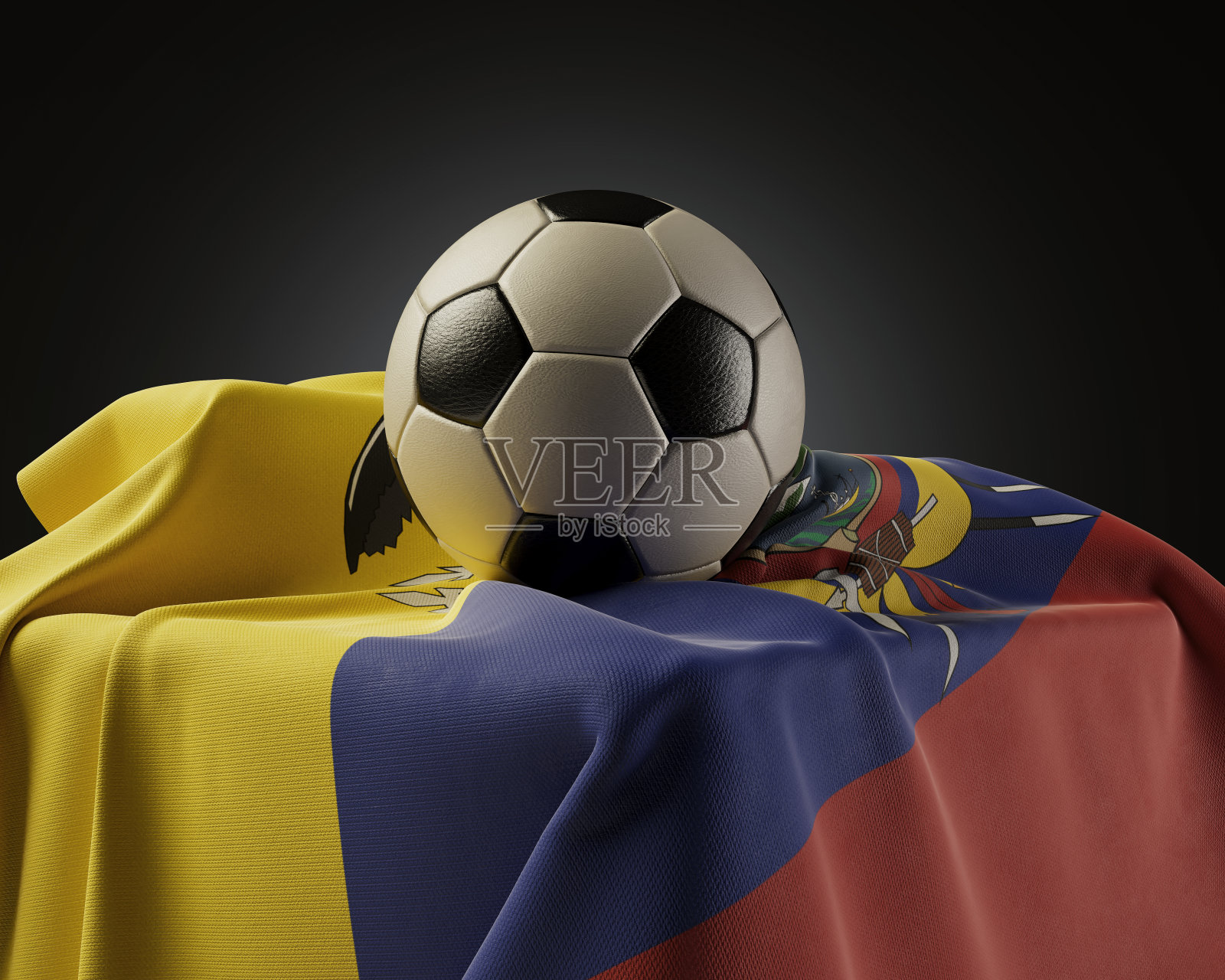 足球和厄瓜多尔国旗照片摄影图片