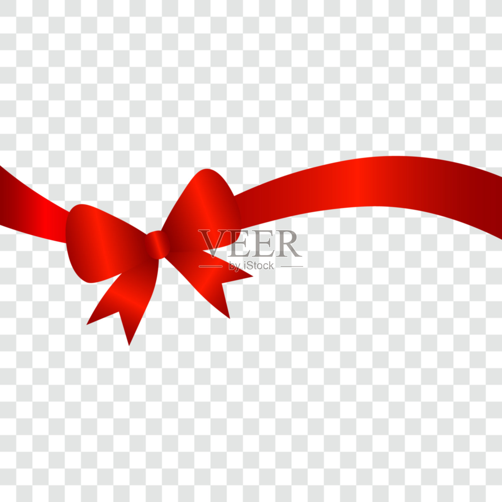 红色缎带蝴蝶结，矢量插图。插画图片素材