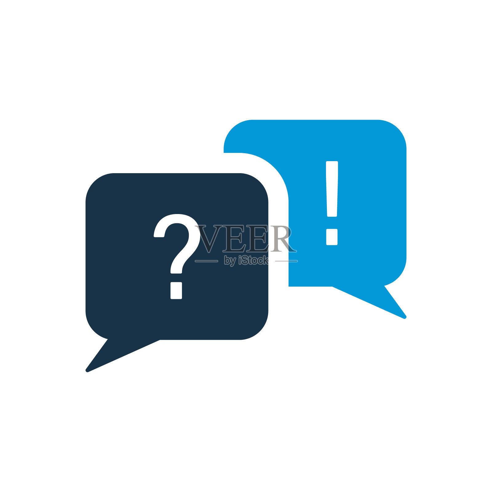 语音上的问号和感叹号。问与答FAQ标志。对话谈话社会讨论象形文字象形文字。聊天请求信息帮助图标。孤立矢量图设计元素图片