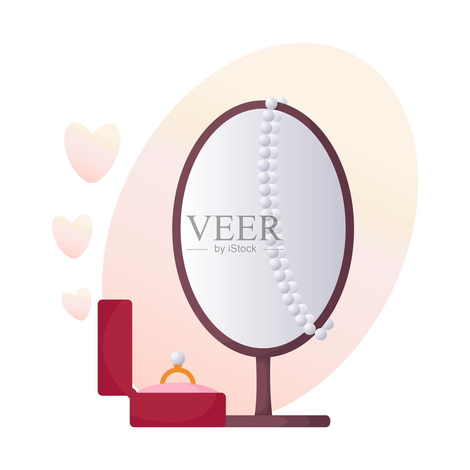 时尚珍珠首饰插画图片素材