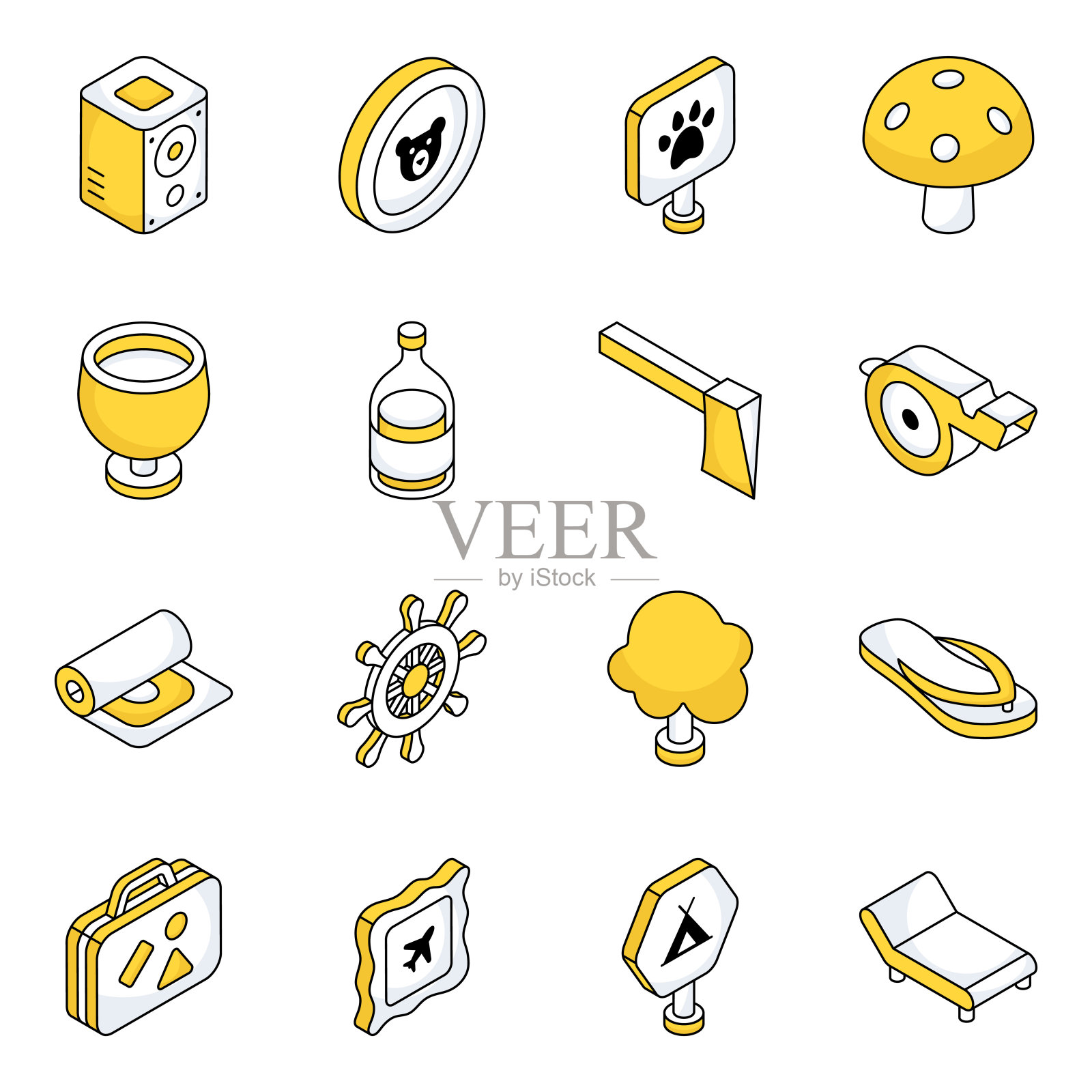 冒险平面图标包图标素材