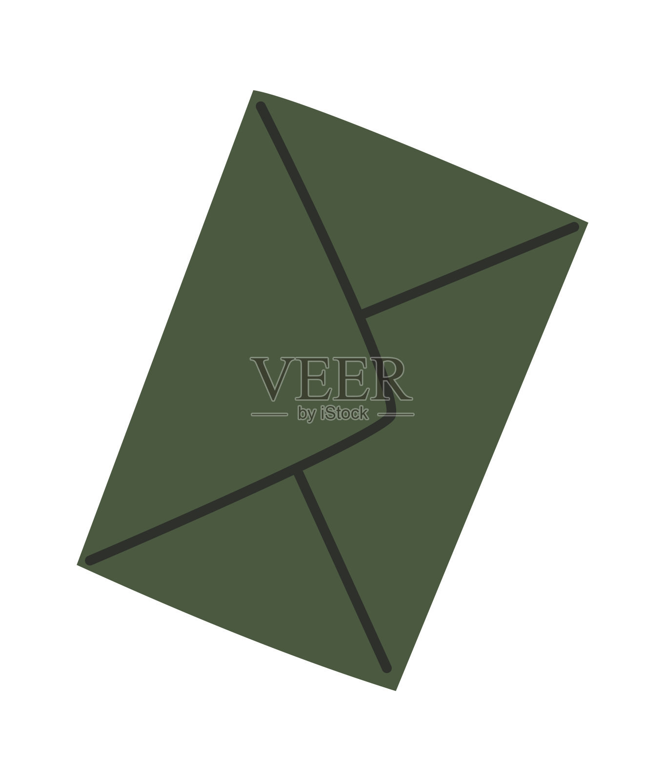 信封为字母平面图标通信插画图片素材