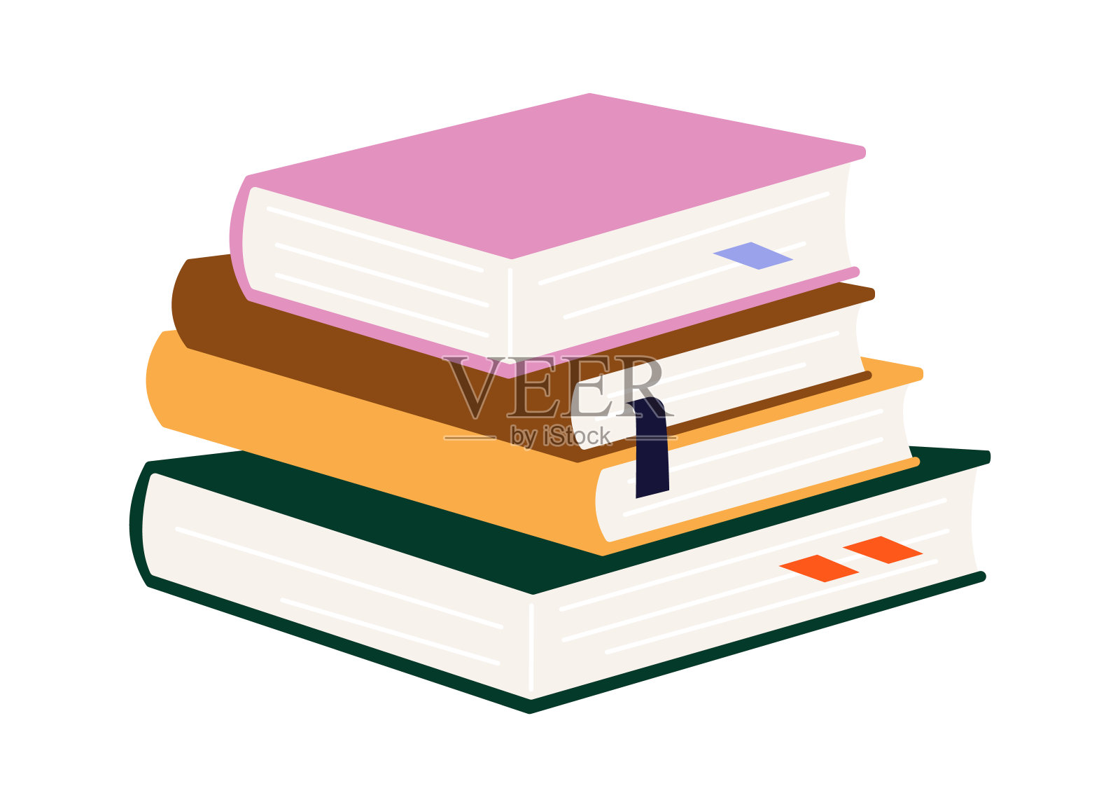 书籍扁平图标阅读文学插画图片素材