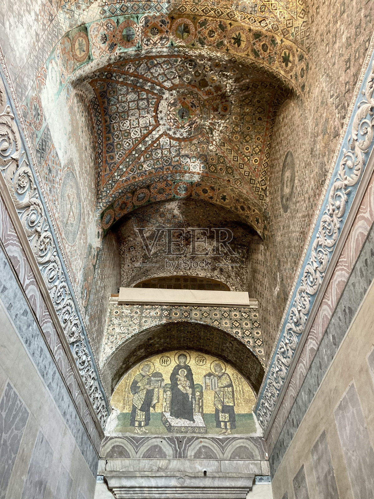 土耳其-伊斯坦布尔-圣索菲亚清真寺-内部照片摄影图片