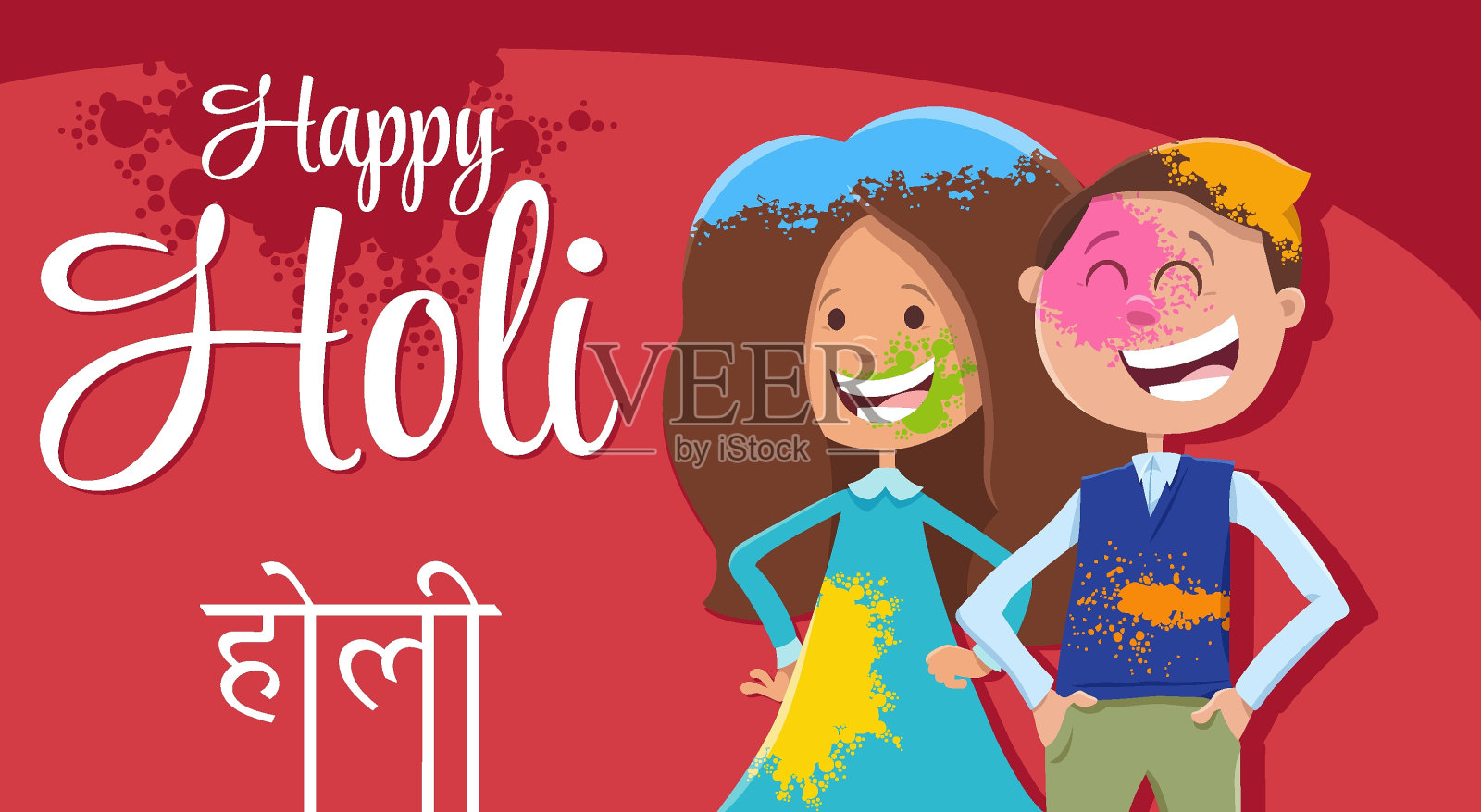 印度胡里节设计与漫画人物设计模板素材