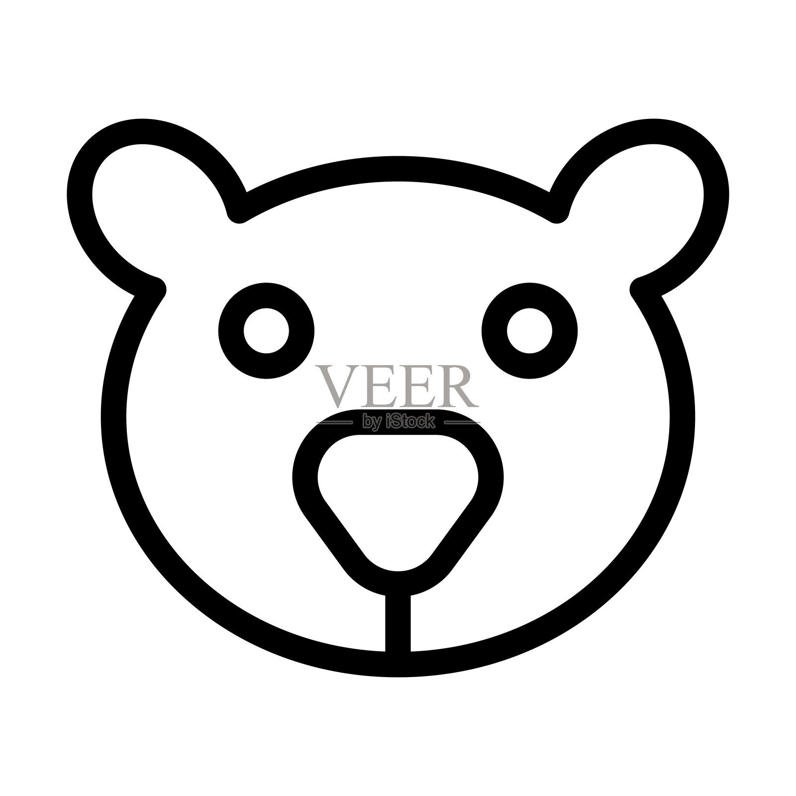 熊粗线图标设计元素图片
