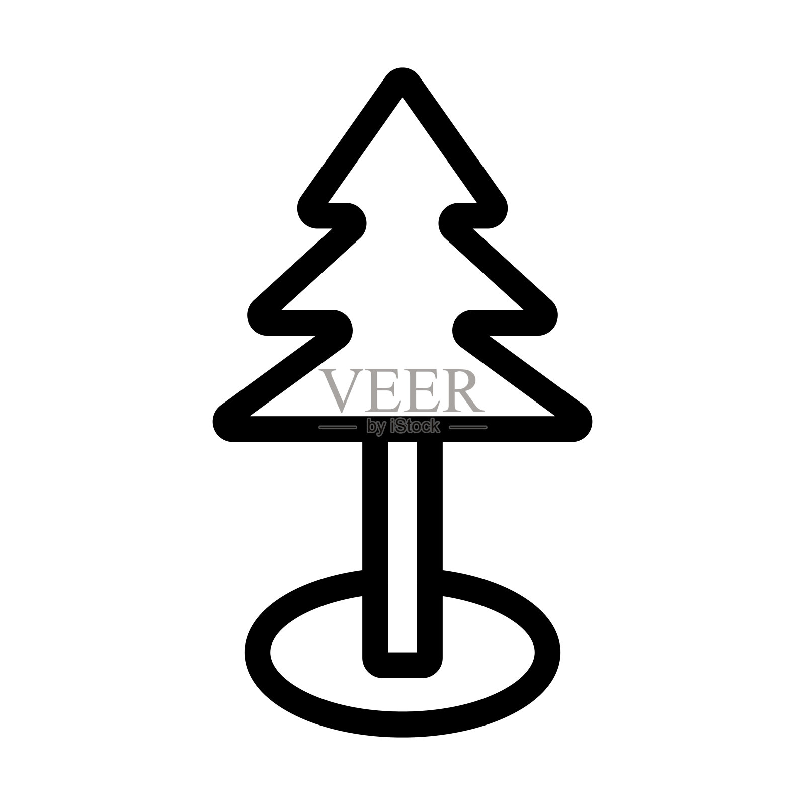 松树粗线图标设计元素图片