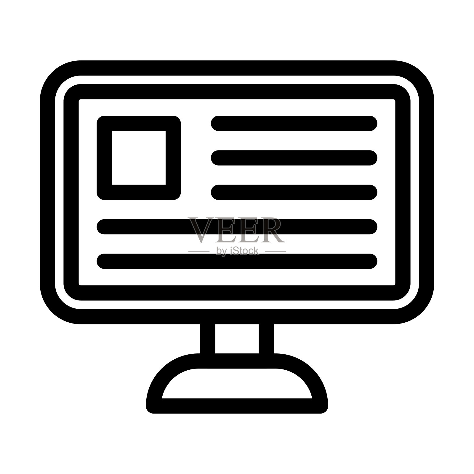 在线新闻粗线图标插画图片素材