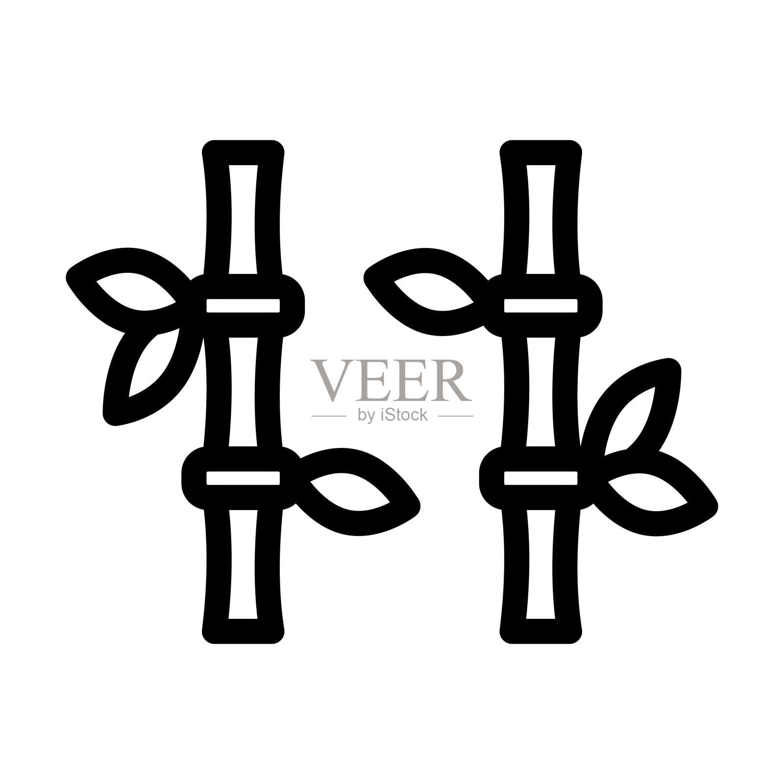 竹粗线图标设计元素图片