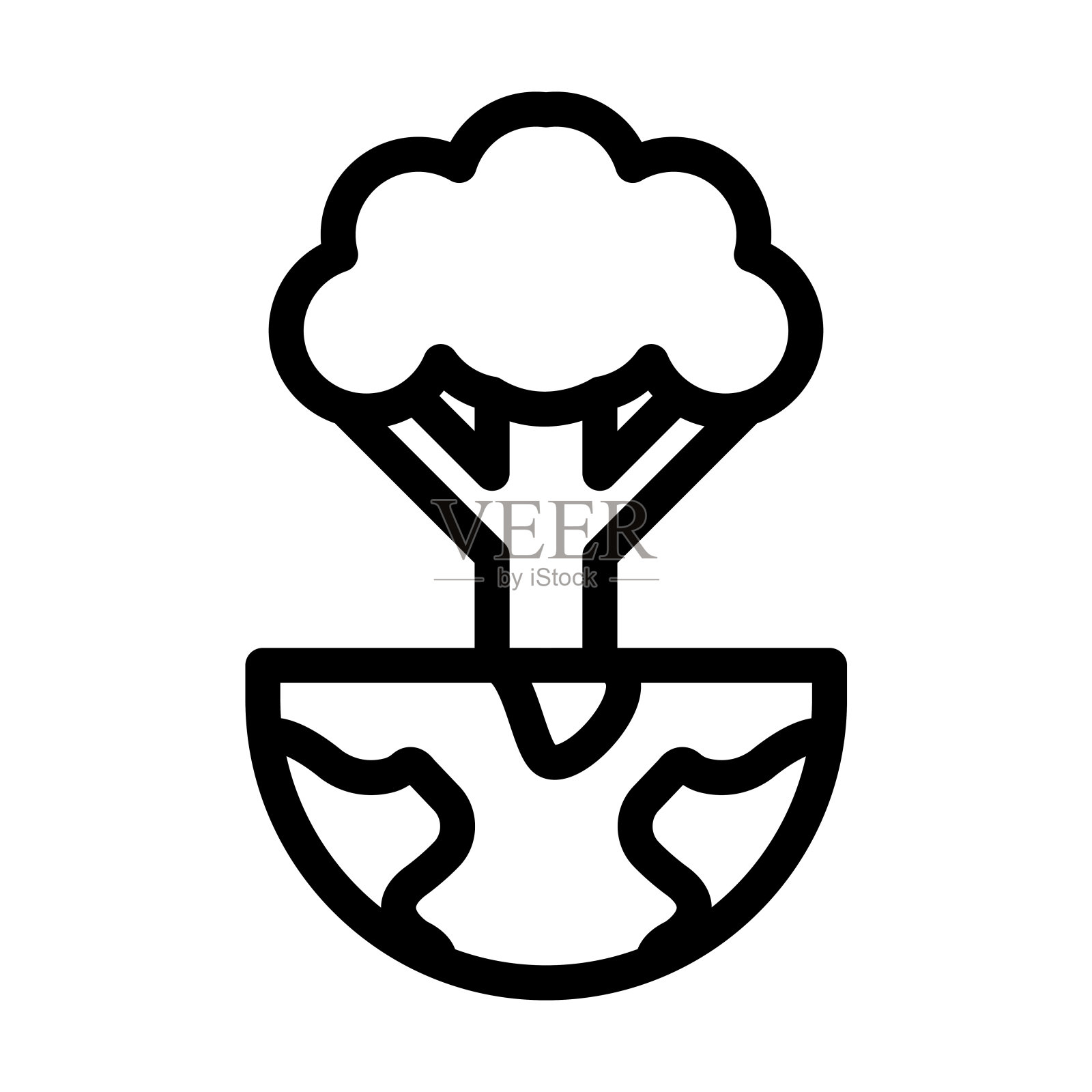 世界树粗线图标设计元素图片