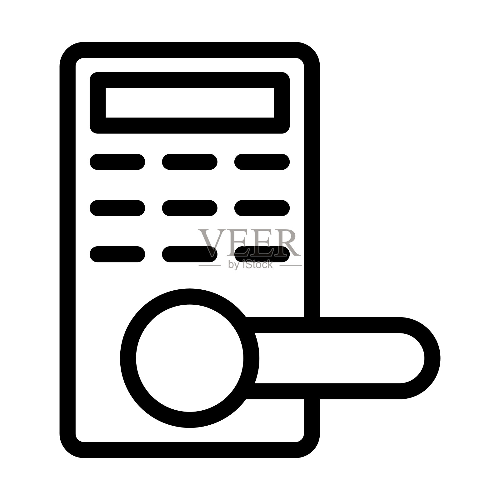 智能门锁粗线图标插画图片素材