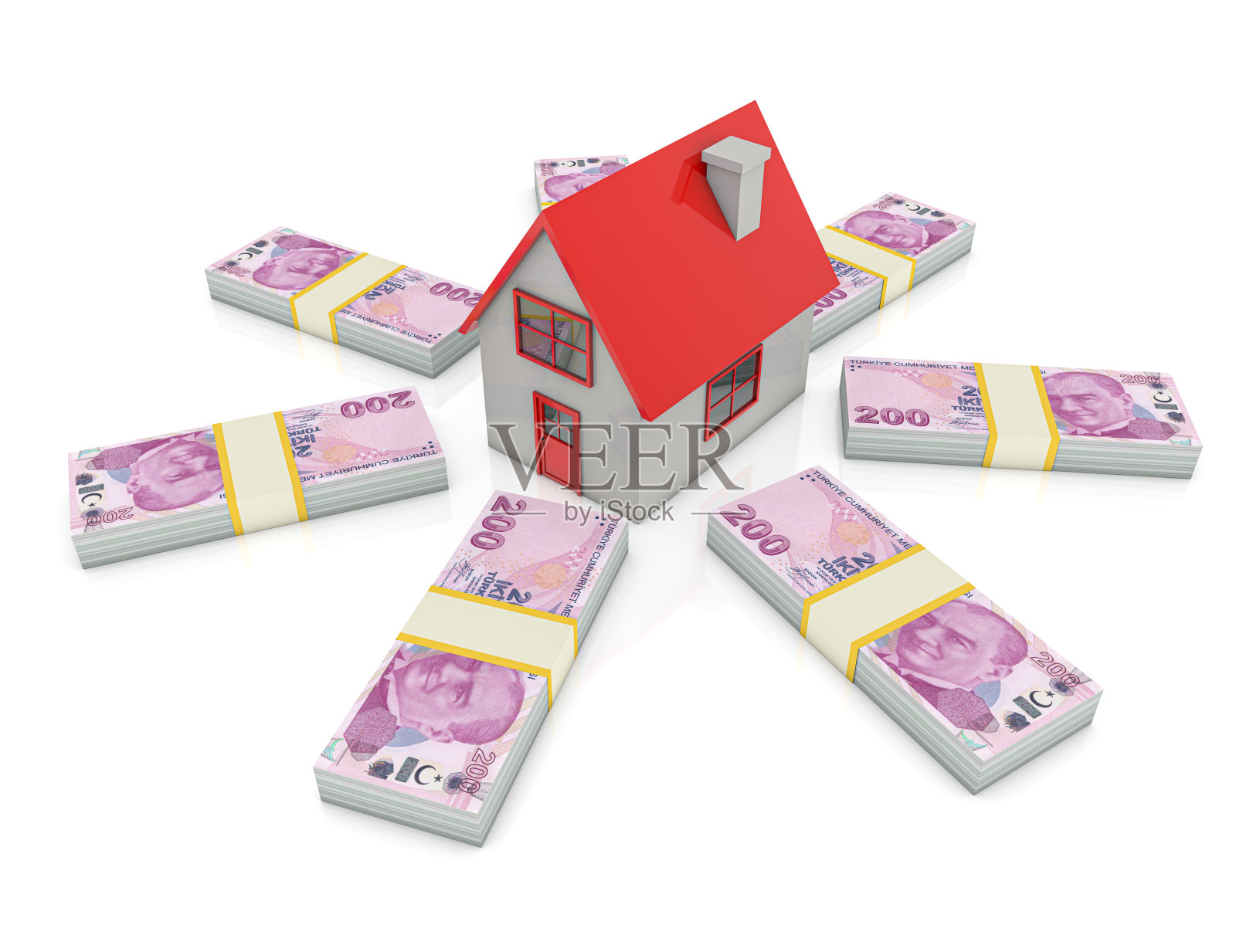 房屋抵押贷款，土耳其里拉照片摄影图片
