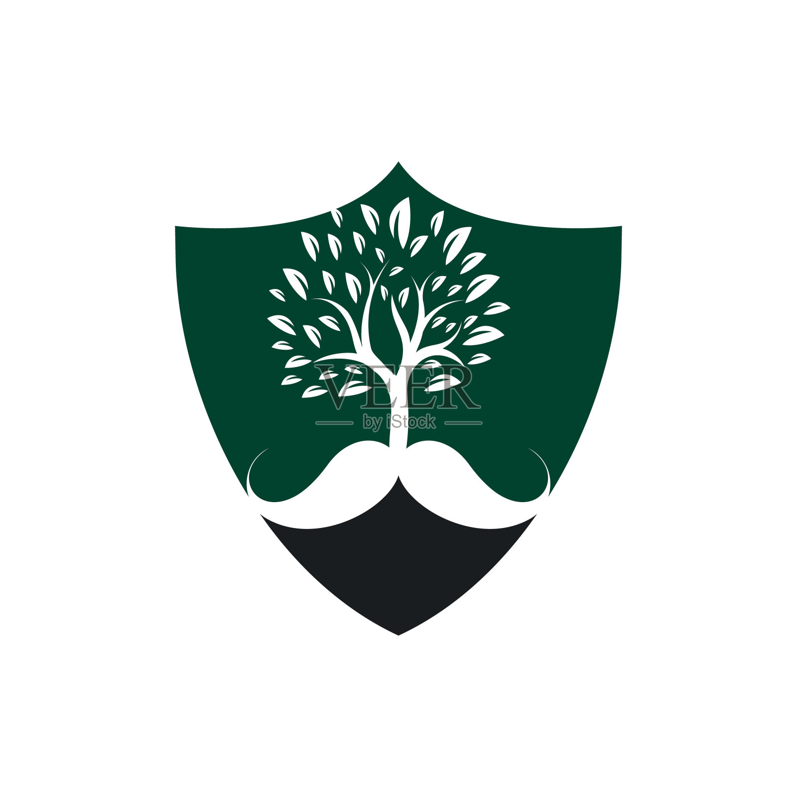 胡子树矢量设计模板。插画图片素材