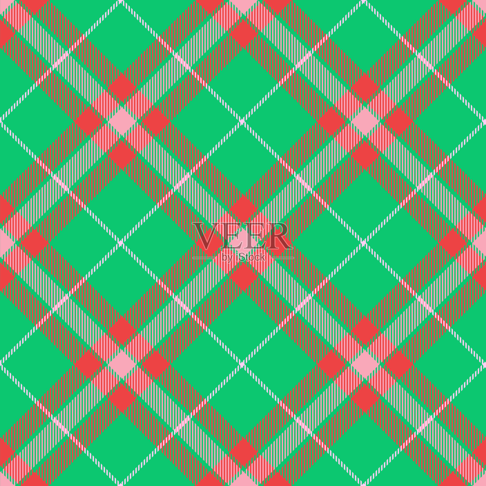 复古高饱和度的颜色格纹绿，红，粉，白背景设计元素图片