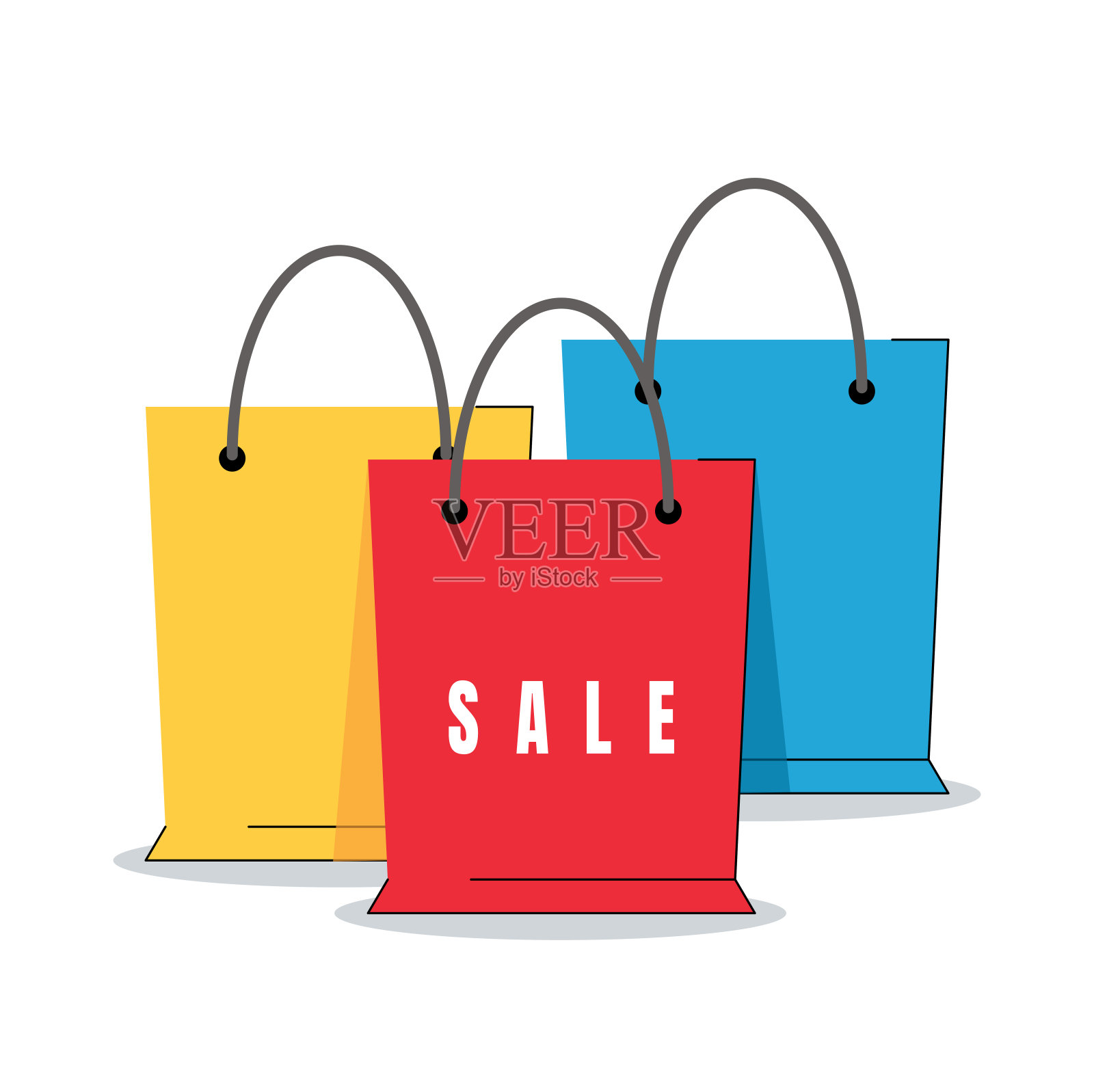 购物袋孤立矢量插图插画图片素材